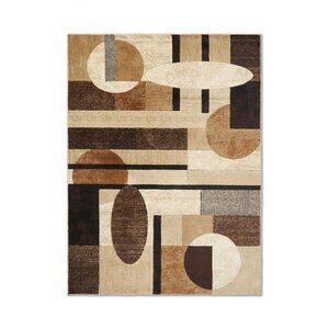 NWT Home Dynamix Tribeca Jasmine Modern Area Rug Brown / Beige 18.9" x 31.5"
